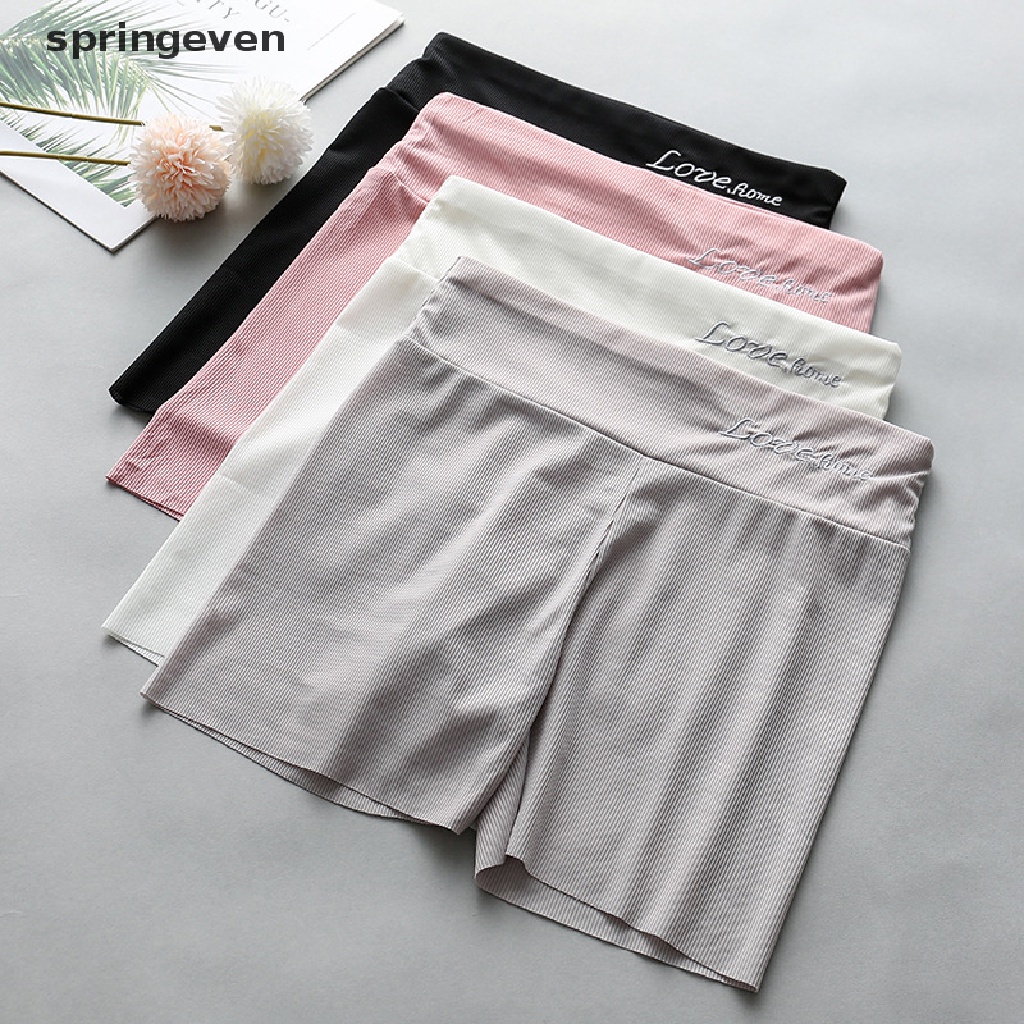 Quần Short An Toàn Lưng Cao Co Giãn Không Đường May 4 Màu Thoáng Khí Thời Trang Xuân Hè Cho Nữ