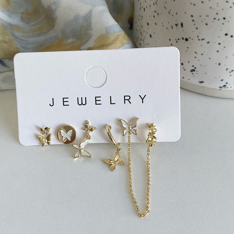 Khuyên tai 17KM mạ vàng/ bạc kiểu bướm thời trang dành cho nữ