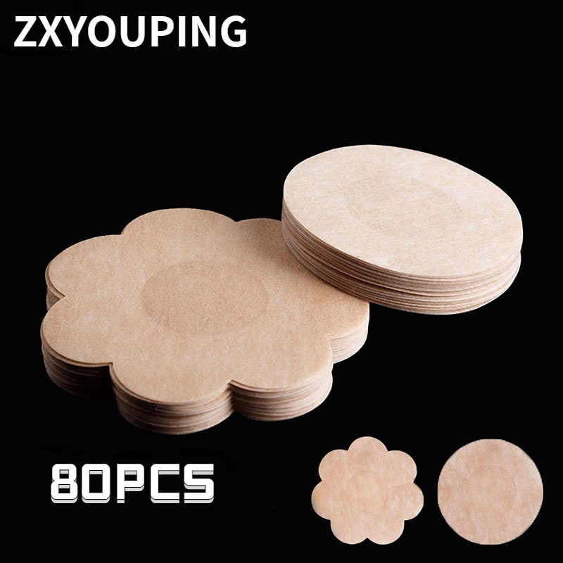 Set 80 Miếng Dán Ngực Hình Tròn / Hoa Không Đường May Dùng Một Lần Cho Nữ
