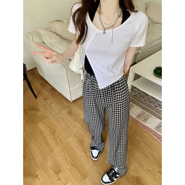 Áo thun nữ NZN ngắn tay cổ tròn thời trang Hàn Quốc