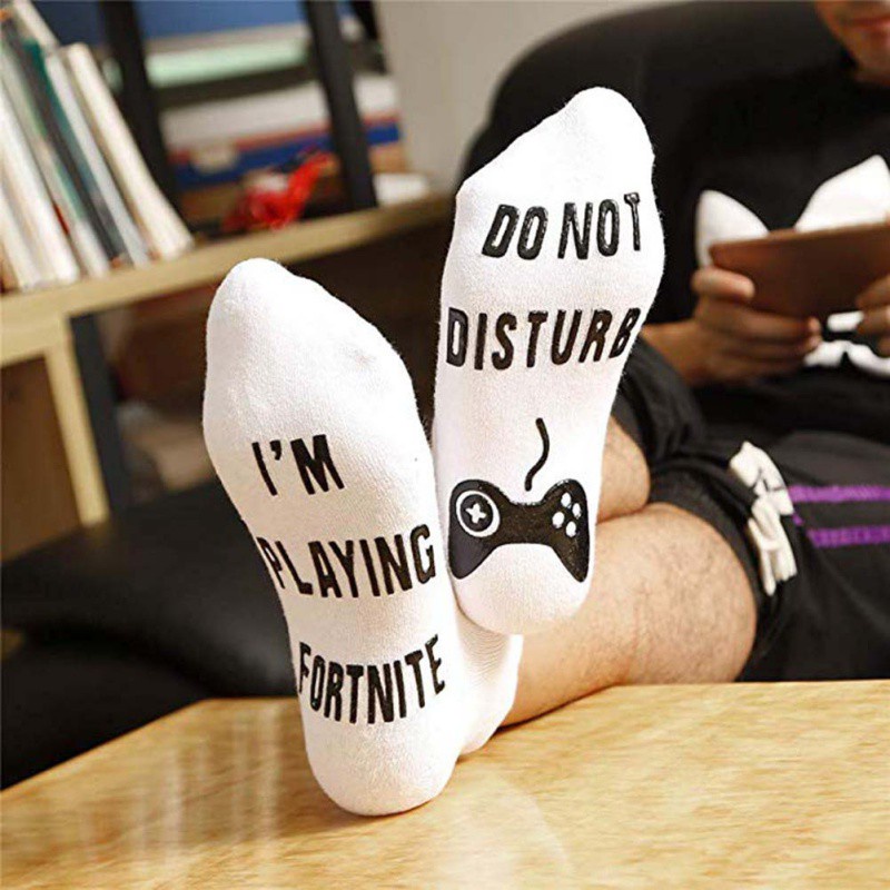 Vớ Cotton Pha Cổ Ngắn Chống Trượt In Chữ Thời Trang Cho Nam Và Nữ