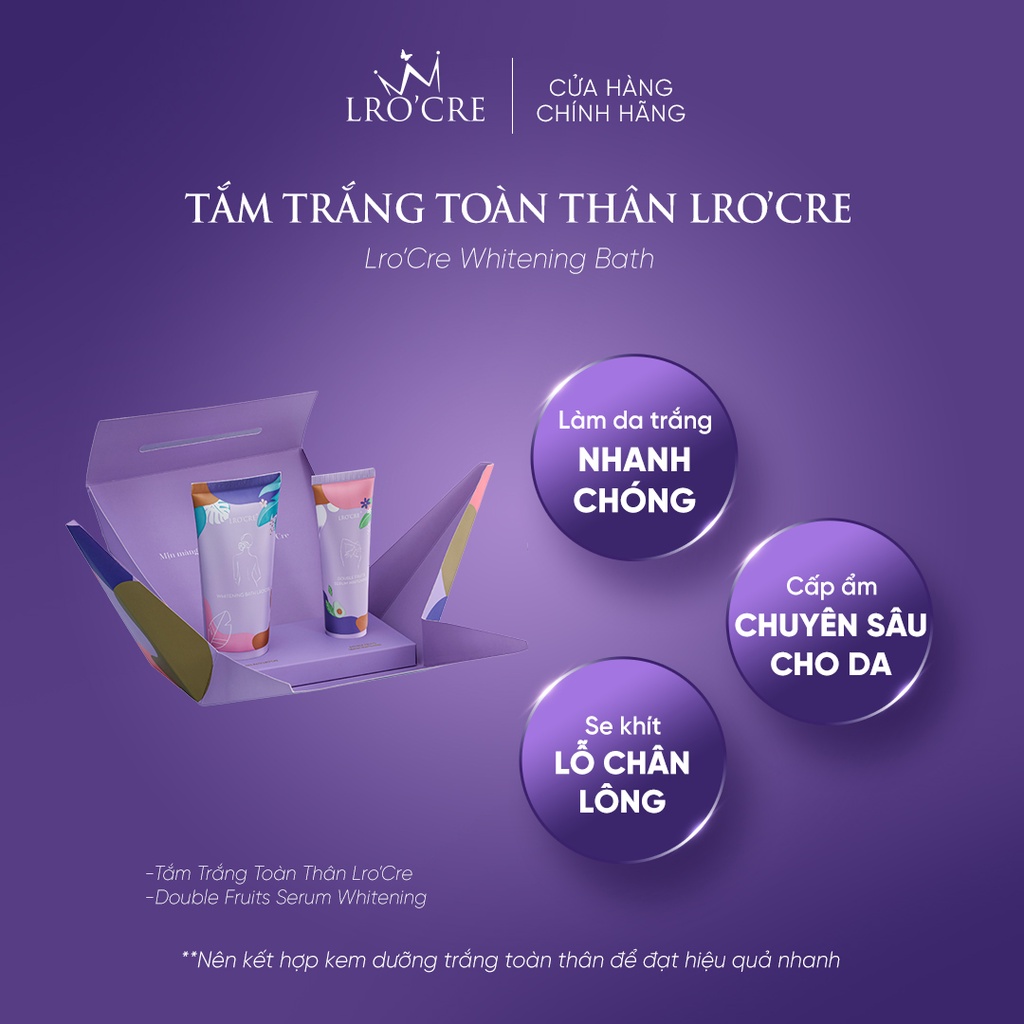 Tắm Trắng Toàn Thân Acid Trái Cây Tươi Lro'Cre Whitening Bath Lro'Cre/250g