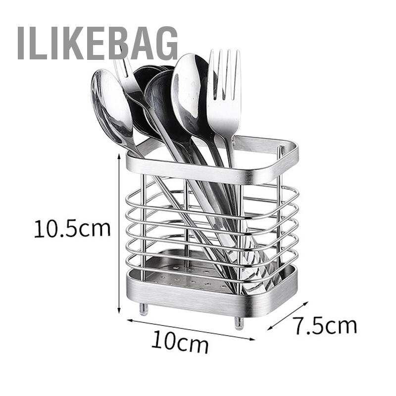 Ilikebag Đồ Dùng Giá Phơi Thép Không Gỉ Thoát Rổ Treo Tường Cần Khoan Cho Đũa Nhà Bếp