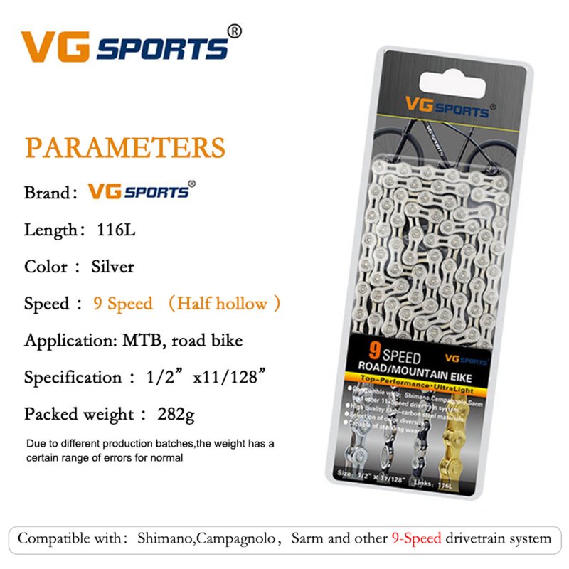 Dây Sên Xe Đạp Thể Thao 8 / 9 / 10 / 11 116 Mắt Xích