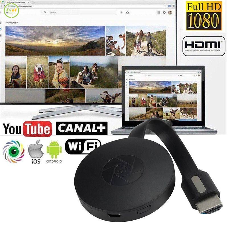 Chromecast G2 Truyền Phát TV Miracast Airplay Google HDMI Dongle Bộ Chuyển Đổi Hiển Thị Không Dây Cho Điện Thoại iPhone IOS Android _ Exo1