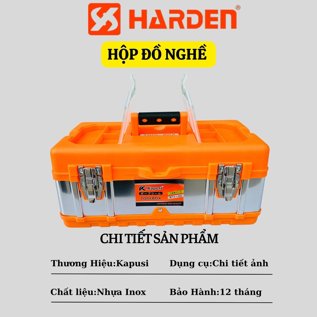 Hộp đựng dụng cụ , đồ nghề đa năng KAPUSI thân inox chắc chắn bền đẹp