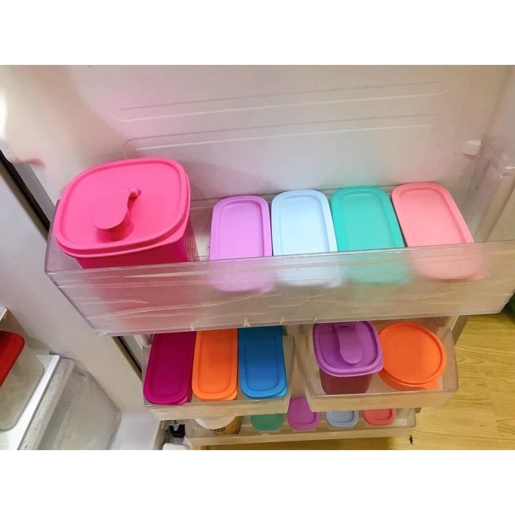 Sét/lẻ hộp mini trữ ớt tỏi ngăn mát tủ lạnh, đậu hạt 250ml Tupperware Rectangular nhựa nguyên sinh an toàn