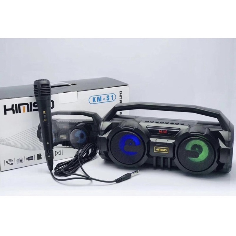 Loa karaoke bluetooth xách tay đèn led Kimiso KM-S1 có kèm mic