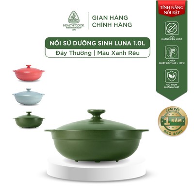 Nồi Sứ Dưỡng Sinh Minh Long Healthy Cook Luna 1.0 L - Dùng Cho Bếp Gas, Hồng Ngoại