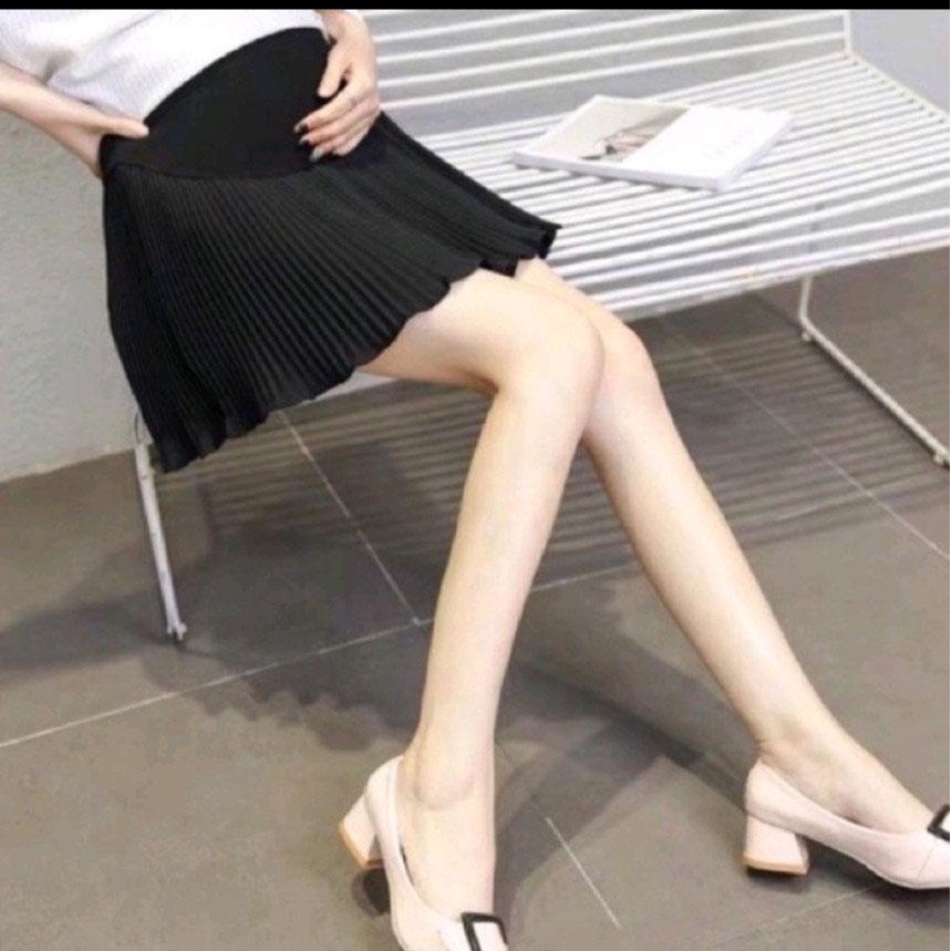 [ CV115 ] Chân váy bầu xếp ly nhỏ dáng ngắn thời trang
