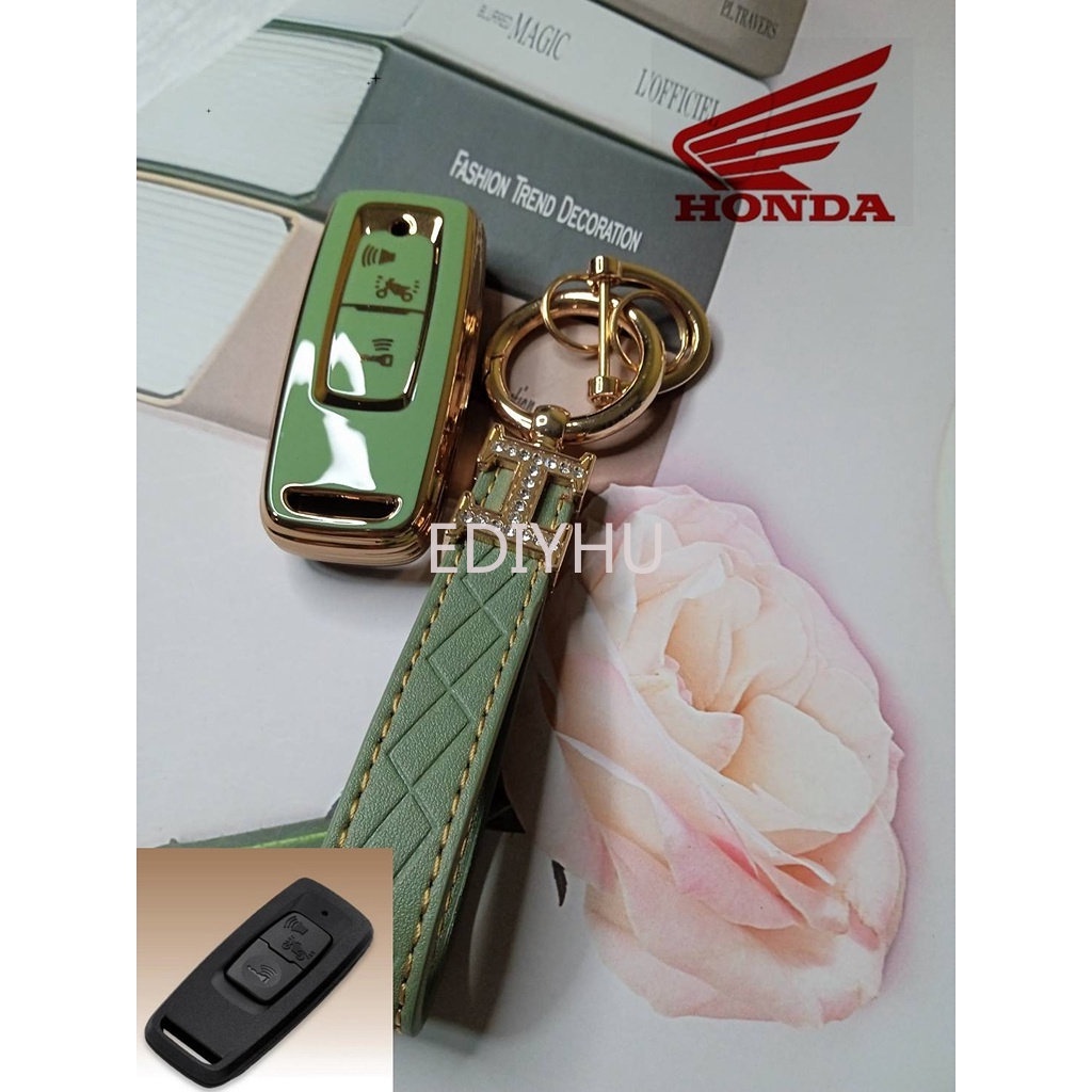 Vỏ Bảo Vệ Chìa Khóa Điều Khiển Từ Xa Kèm Khung Màu Vàng Cho Honda pcx 160 adv 160 Klep 2021 pcx 2017 SH350i Vision Lead Vario ADV150