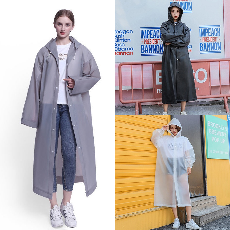 Áo Mưa Unisex EVA Dày Chống Nước 17 Màu Sắc