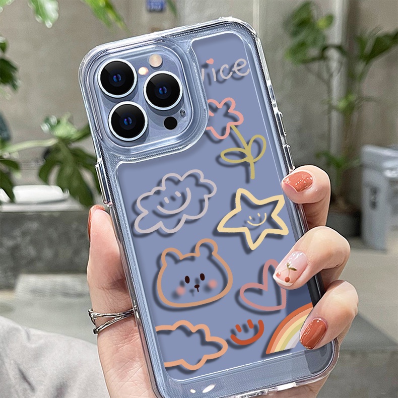 Ốp Điện Thoại DecoPhone Acrylic tpu acrylic Hình Đám Mây Tím Hồng Cho iphone 6 6s 7 8 plus x xs max se 11 12 13 14 15 pro max plus