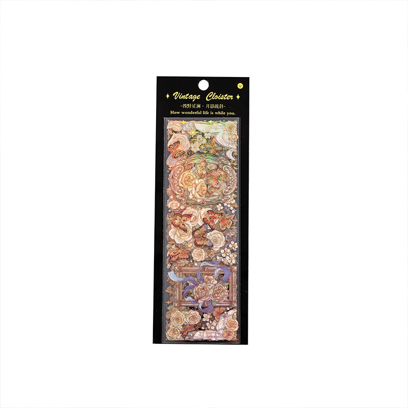 Enwei Bộ 3 Tờ Hình Dán Đồng Hồ Bướm Màu Đồng Vintage Trang Trí Sổ Tay