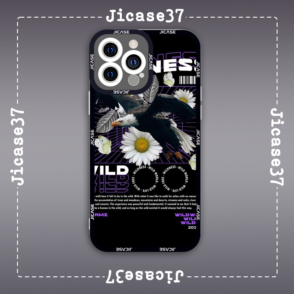 Ốp lưng iphone cạnh vuông Jicase JMcase Đại Bàng Eagle Hoa Cúc Daisy Flower Aesthetic x/xs/11/12/pro/max/plus/promax