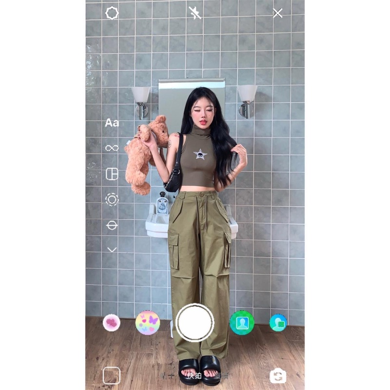 COZOK Áo Sát Nách Dáng Ôm In Hình Đầu Lâu Cá Tính Quyến Rũ