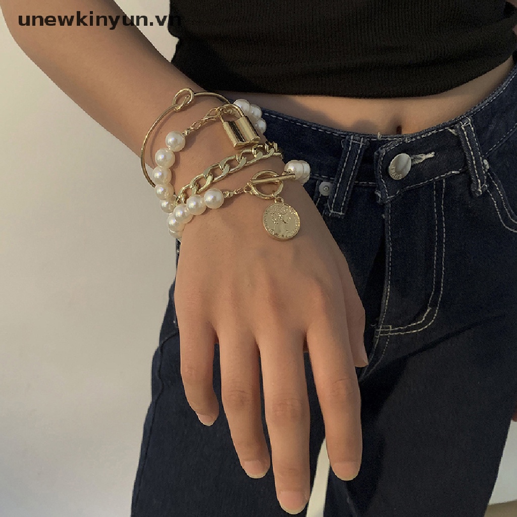 Set 4 Vòng Tay Chuỗi Hạt Nhiều Lớp Phong Cách Bohemian Cho Nữ