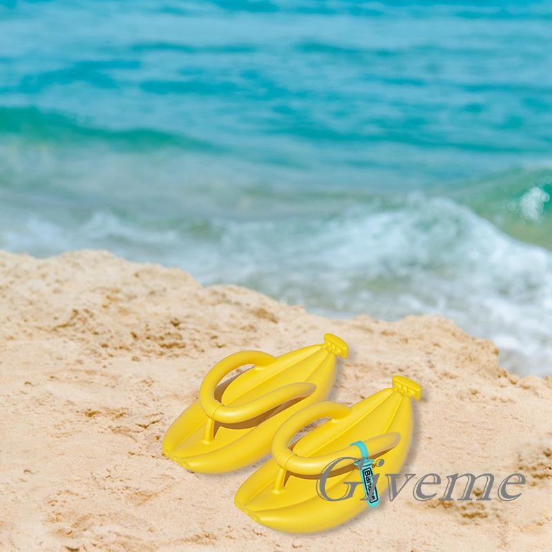 Dép Xỏ Ngón EVA Đế Dày Mềm Mại Chống Trượt Họa Tiết Quả Chuối Thời Trang Mùa Hè