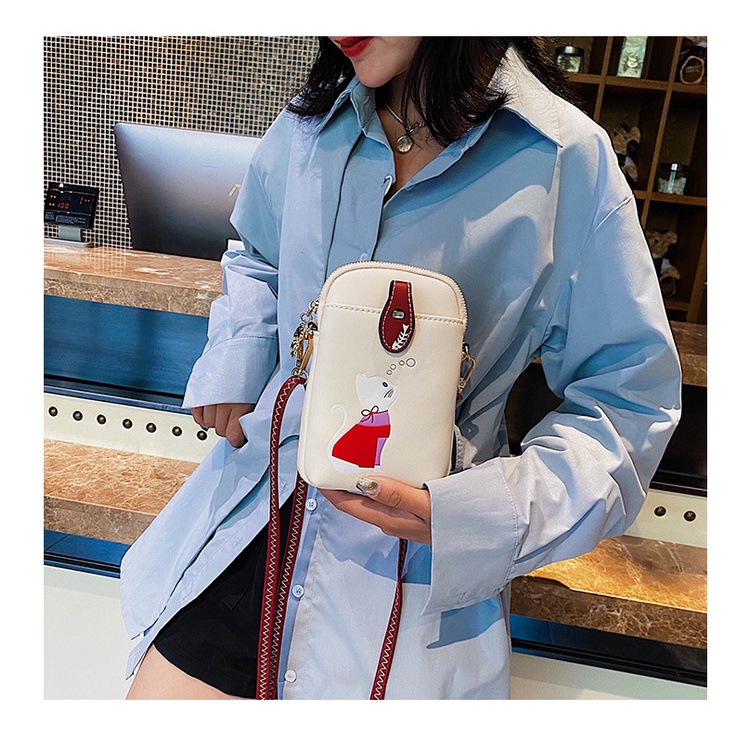 Túi Đeo Vai mini Đựng Điện Thoại Họa Tiết Hoạt Hình Dễ Thương