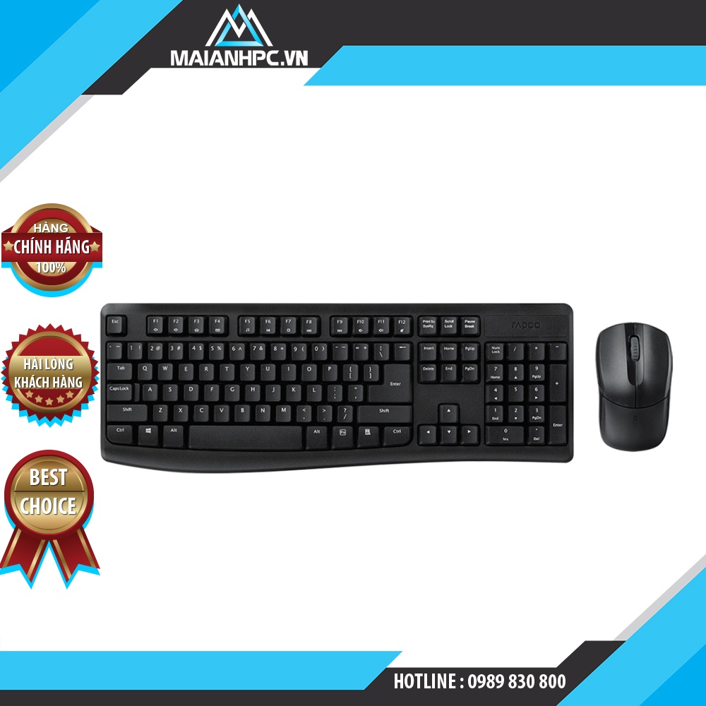 Bộ bàn phím chuột không dây Rapoo X1800PRO chính hãng bảo hành 24th