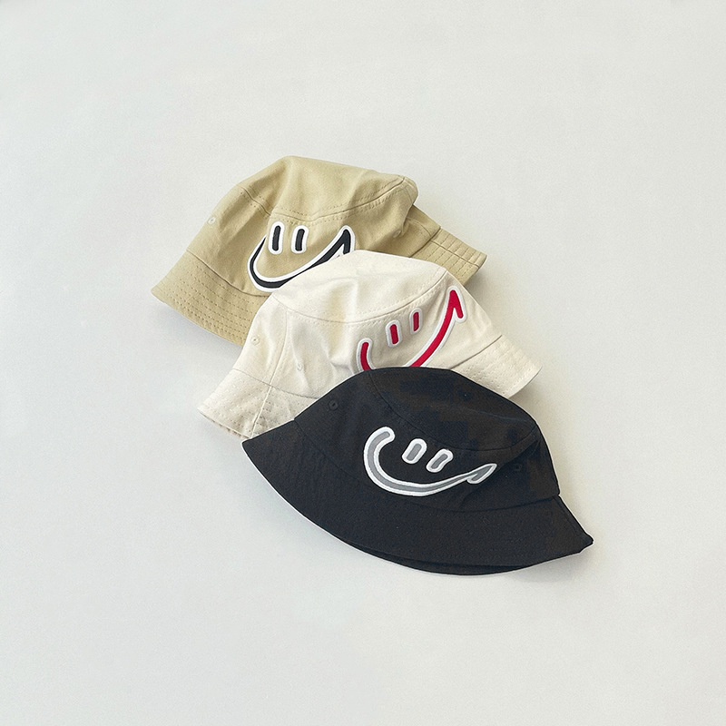 Mũ Bucket Chống Nắng In Họa Tiết Mặt Cười Thời Trang Xuân Hè Dành Cho Bé 2-4 Tuổi