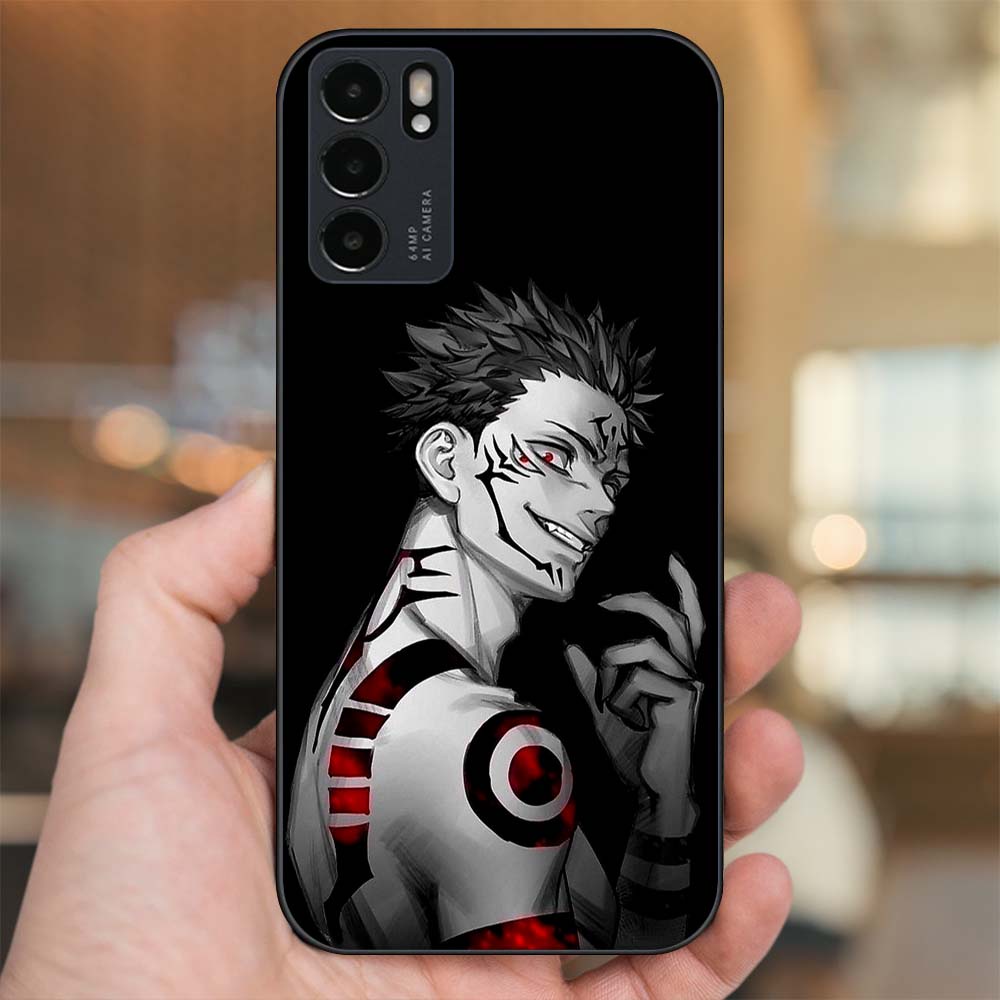 Ốp lưng Oppo Reno 6 5G viền đen in hình Sukuna Yuji Jujutsu Kaisen Chú Thuật Hồi Chiến