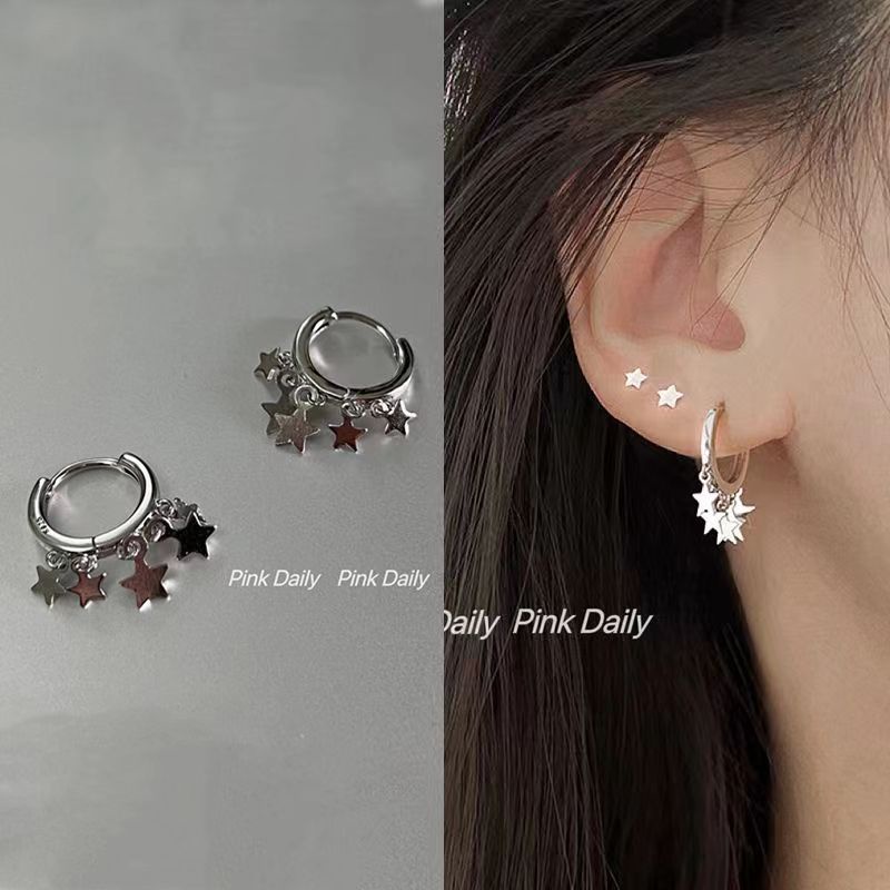 Bông Tai Y2K Hình Ngôi Sao Năm Cánh Phối Tua Rua Thời Trang Cho Nữ
