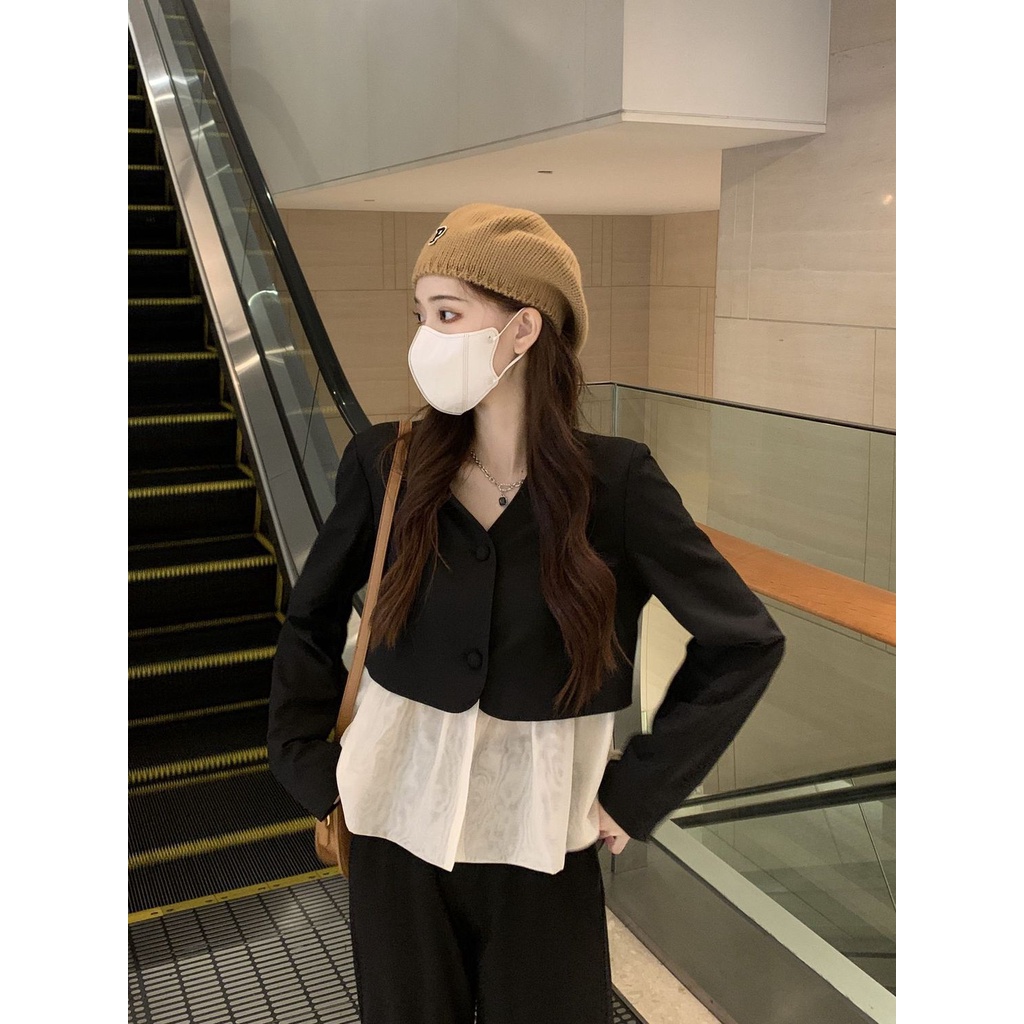 Áo Lưới Tay Dài Cổ Chữ V Thời Trang Mùa Thu Mới Dành Cho Nữ