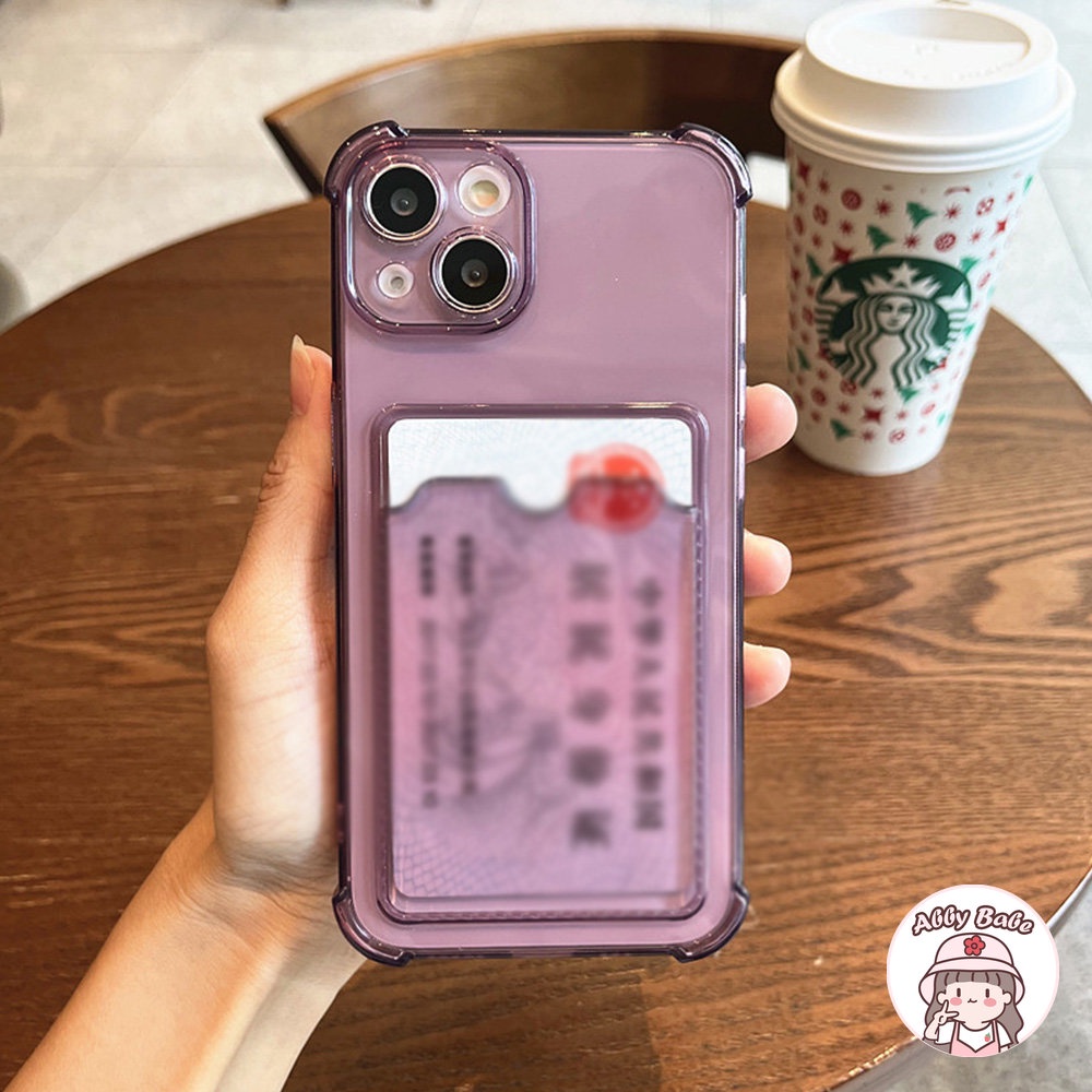 Ốp Điện Thoại TPU Mềm Trong Suốt Chống Mồ Hôi Có Ngăn Đựng Thẻ Cho IPhone 14 Pro Max 13 12 11 Pro Max