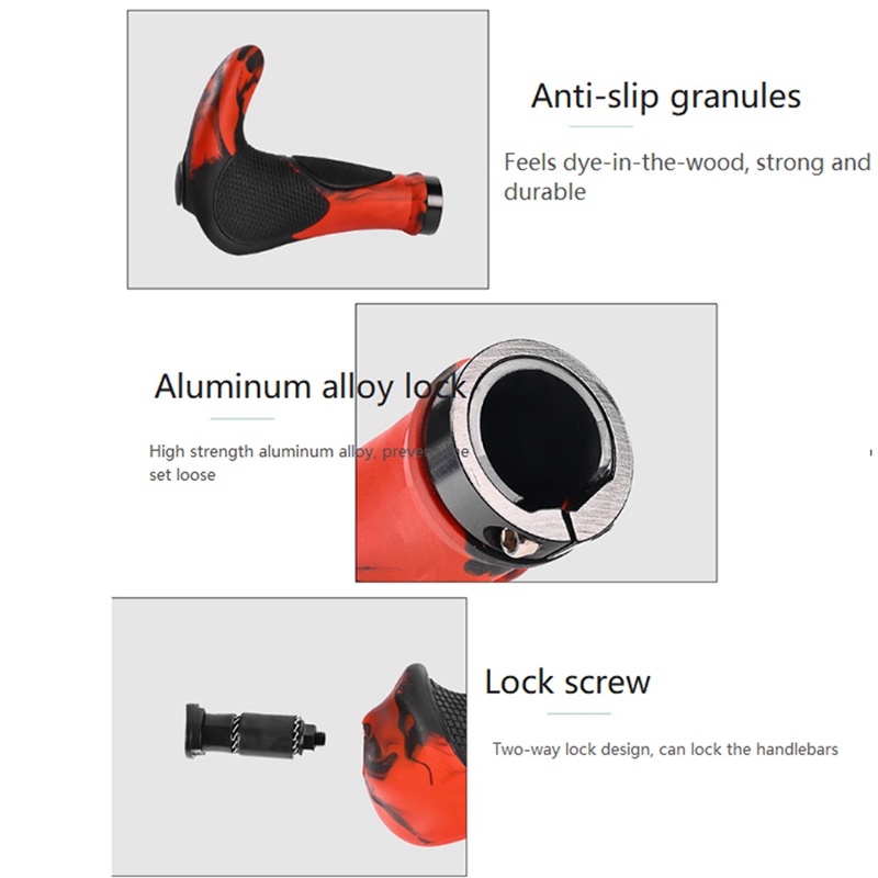 1 Cặp Tay Cầm Xe Đạp Bằng Hợp Kim Nhôm Và Cao Su Màu Xanh Dương