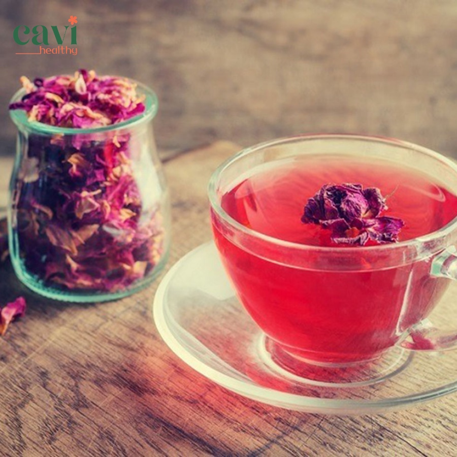 Cánh hoa hồng khô sấy lạnh không vụn làm trà Detox màu đỏ đẹp