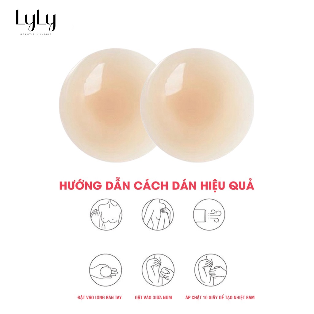 Miếng dán ngực tự thân silicone không dùng keo dính màu sắc da tự nhiên AD004 Lylylorem