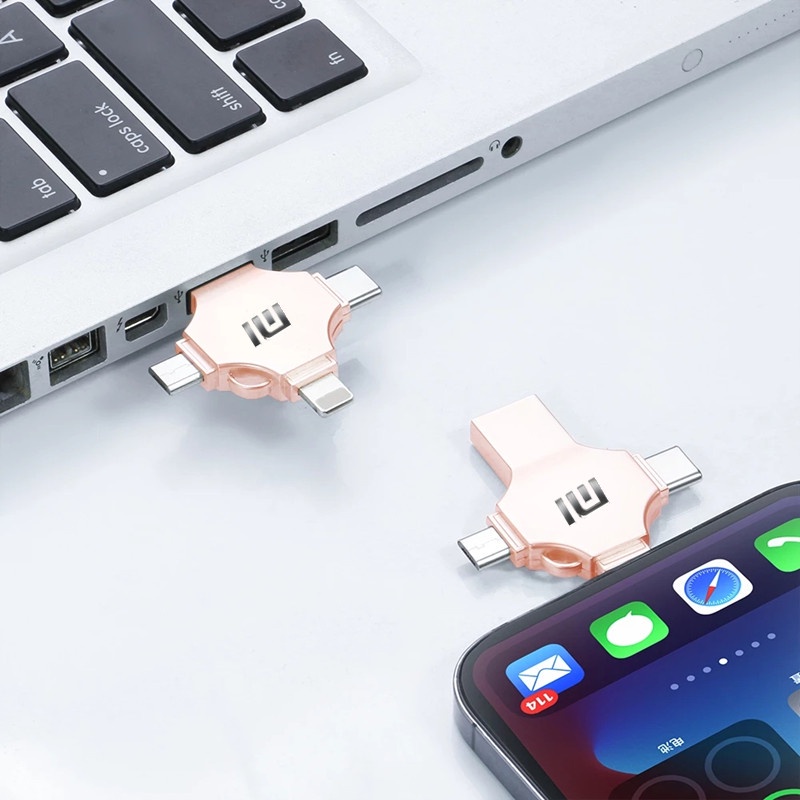 Đầu ĐọC Thẻ Nhớ Xiaomi 4 Trong 1 OTG usb 16gb 32gb 64gb Type-C / i / O / S / usb 1tb 2tb