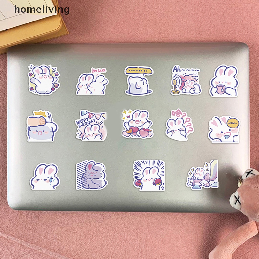Bộ 60 Miếng Dán Trang Trí Sổ Tay / Nhật Ký Hình Thỏ Dễ Thương