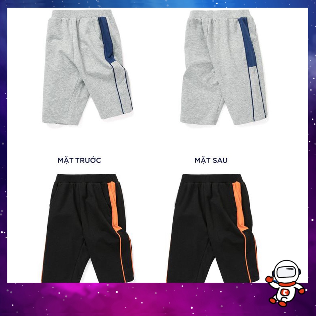 Quần Cotton Bé Trai Dáng Lửng Màu Đen, Xám, Mặc Đi Học Đi Chơi Chất Liệu Mềm Mịn Mát