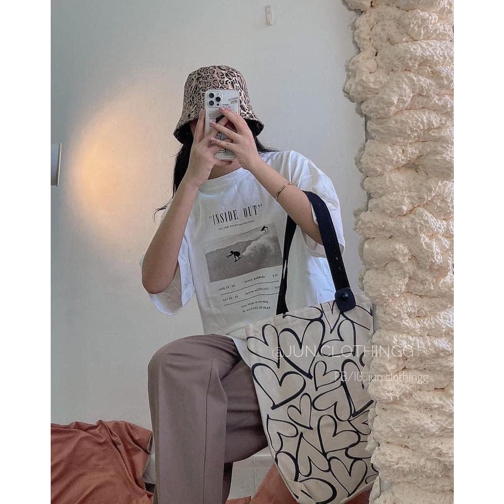 Áo phông nữ tay lỡ form rộng Oversize chất cotton AoINSIDE5440/P0K4