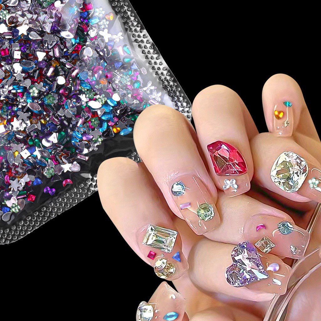 Túi 15g đá đủ kiểu đủ màu xinh xinh trang trí móng N.P Nails