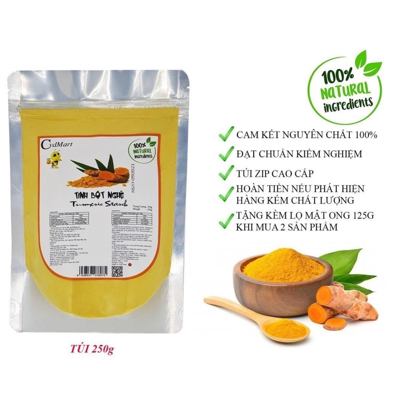 1 Lạng tinh bột nghệ đắp mặt cực tốt 100gr gói nhỏ dùng thử hàng nguyên chất