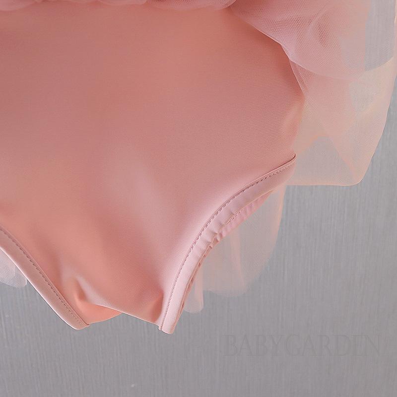 Bộ Đồ Bơi + Mũ Vải Tuyn Màu Trơn / Dâu Tây Dễ Thương Thời Trang Mùa Hè Cho Bé Gái 1-4 Tuổi