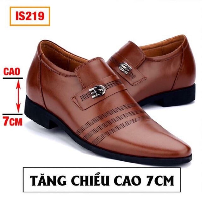 Giày Lười da nam tăng chiều cao 5-6cm.( phom nhỏ size từ 38-43