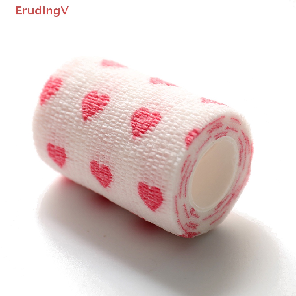 [ErudingV] Vòi Quấn Thể Thao Tự Dính Co Giãn In Hình Trái Tim Màu Trắng