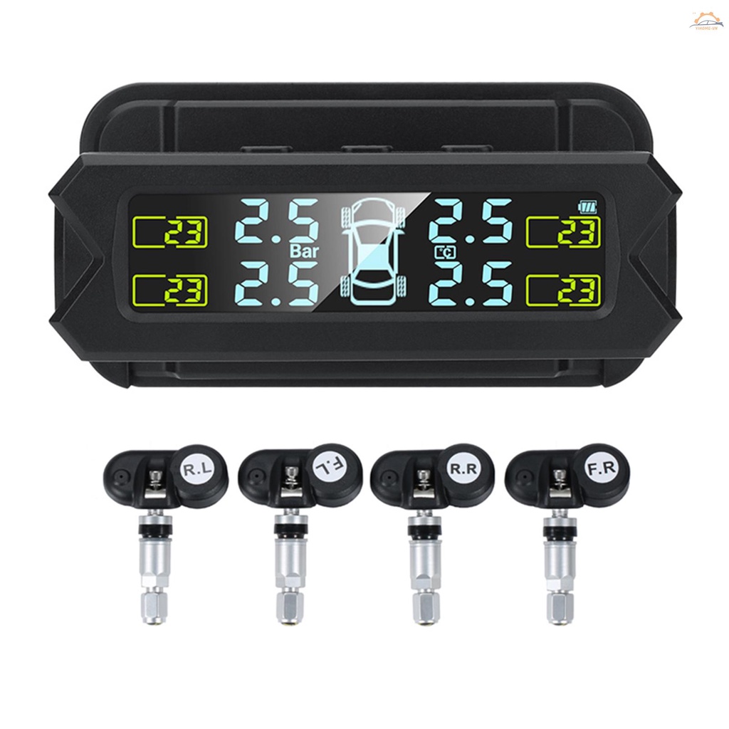 Hệ Thống Giám Sát Áp Suất Lốp TPMS Không Dây Với 5 Chế Độ Báo Động, Màn Hình LCD, 4 Cảm Biến 0-67 PSI