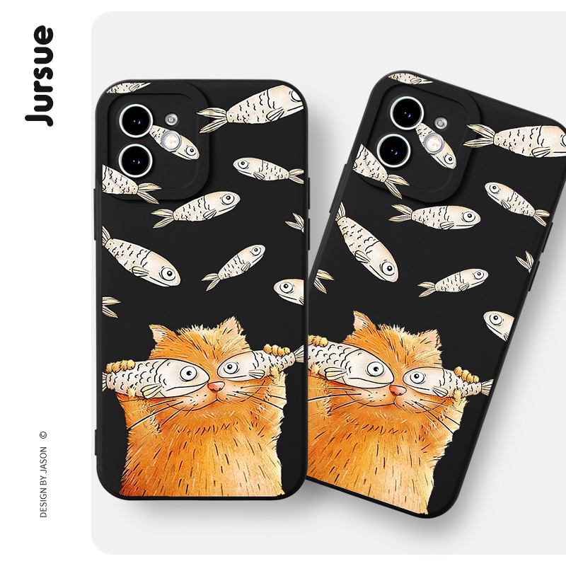 Ốp điện thoại JURSUE hoạt hình dễ thương đẹp bựa Cho iPhone 14 13 12 11 Pro Max SE 2020 X XR XS 8 7 ip 6S 6 Plus kute XYH1236