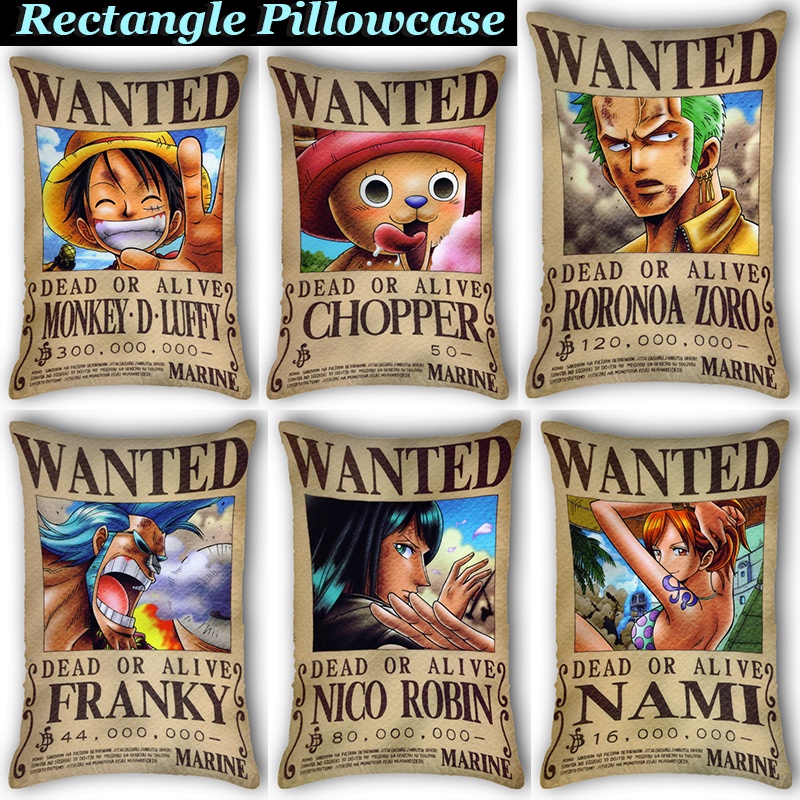 Vỏ Gối Hình Chữ Nhật ONE PIECE Wanted Warrant Series Một Mặt In Sofa Polyester Đệm Trang Trí Nội Thất (Không Có Lõi)