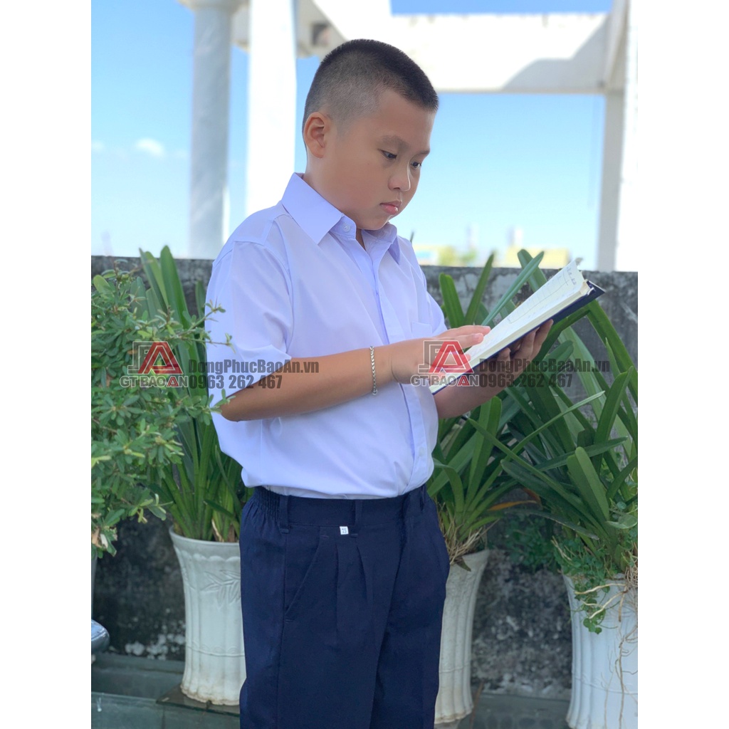 Quần Tây Nam Nữ Đi Học Xanh Đen Đủ Size Cho Học Sinh Cấp 1, 2, 3, Khóa Kéo, Lưng Thun Co Giãn - DINOS