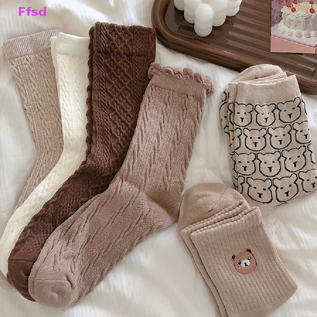 {Ffsd} Vớ cotton In Họa Tiết Động Vật Hoạt Hình Dễ Thương Phong Cách Thể Thao Nhật Bản Thời Trang Cho Nữ * Bán Chạy