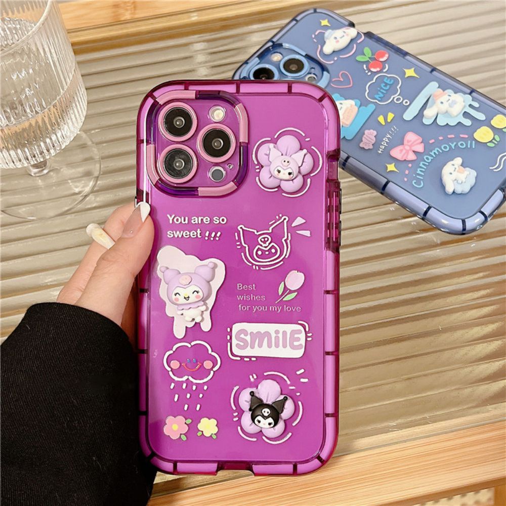 Ốp Điện Thoại TPU Mềm Dày Chống Sốc Hình Cinnamoroll Kulomi 3D Cho IPhone 11 12 13 14 Pro Max