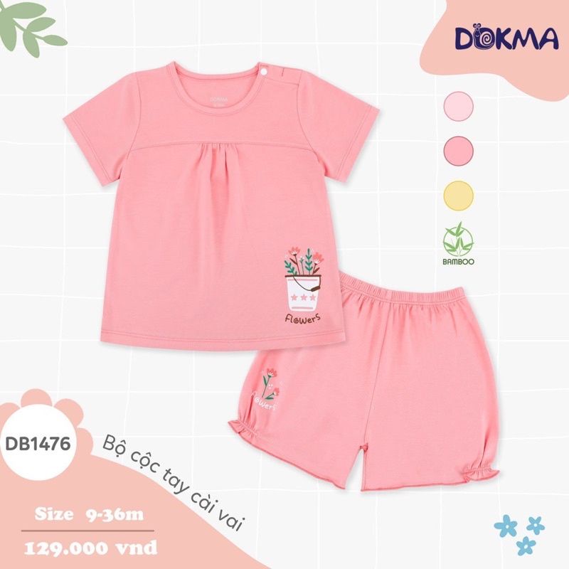 Bộ cộc tay bé gái Dokma 6-36M DB1476