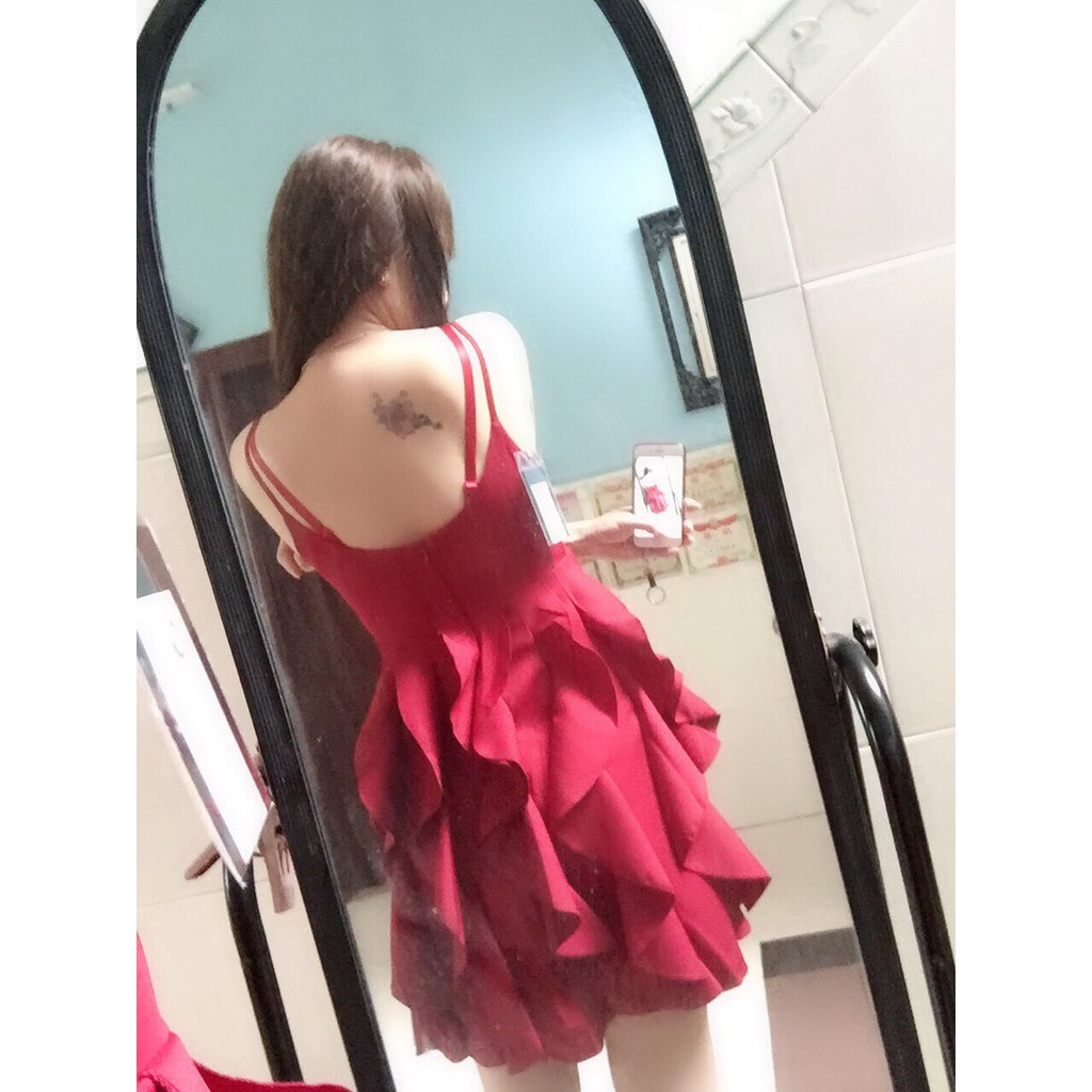 ORDER♥️Đầm,Váy Đỏ nhún bèoSize S->2XL