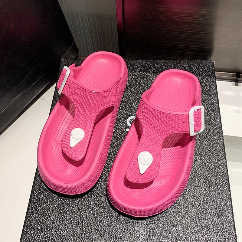 IELGY Dép Xỏ Ngón Màu Đỏ Hồng Thời Trang Cho Nữ